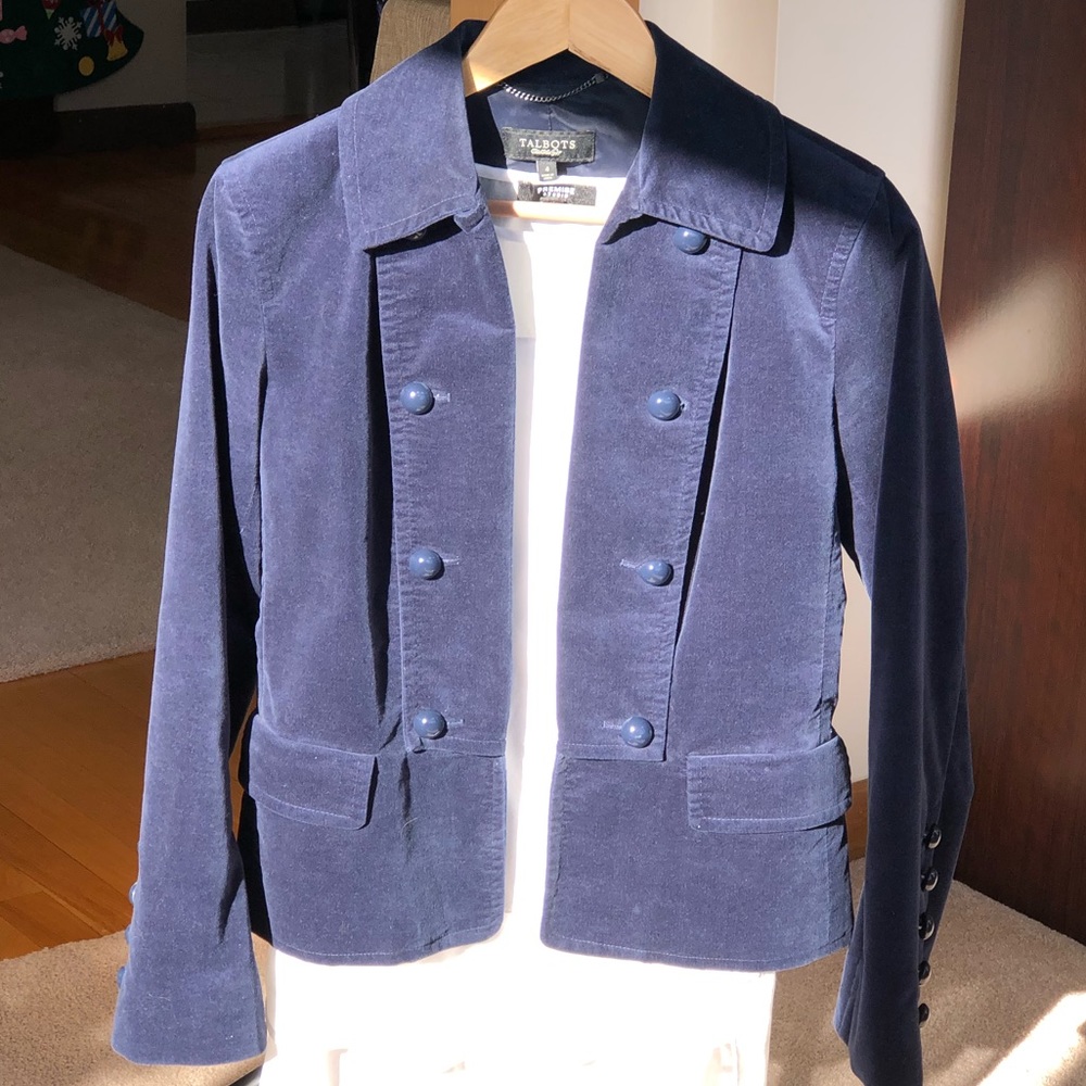 Talbots Navy Velvet Jacket - Size 4